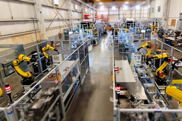 Shopfloor facility showing multiple automation systems