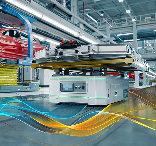 Industrial mobility factory automation with Automated Guided Vehicle (AGV)