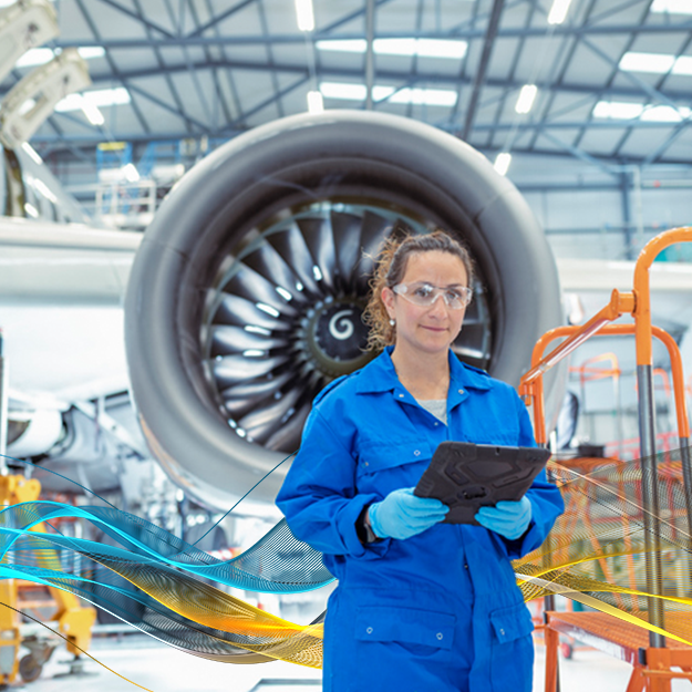 Aerospace and defense factory automation with employee
