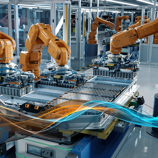 Factory automation line assembling car battery