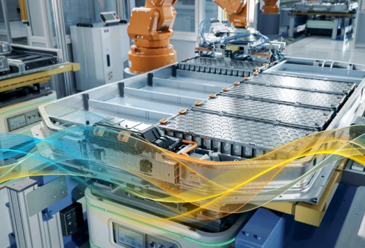 Automotive automation Assembly Line with EV Batteries