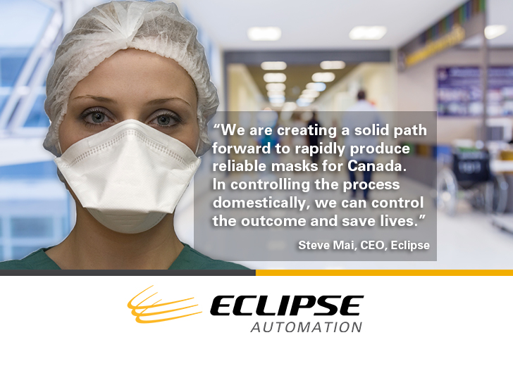Eclipse Automation Signs Agreement for Respirator Mask Designs in Canada
