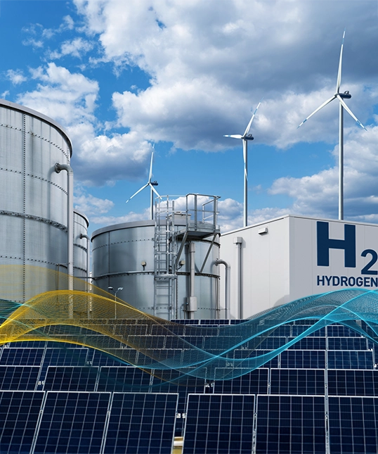 Energy Automation systems, hydrogen facilities, wind turbines, solar panels