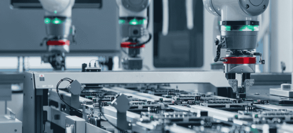 Industrial automation conveyor with robotic arm