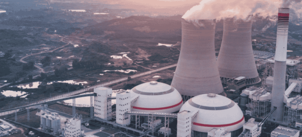 Overhead shot of nuclear energy facility