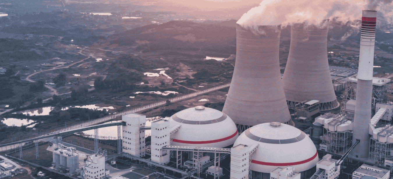 Overhead shot of nuclear energy facility