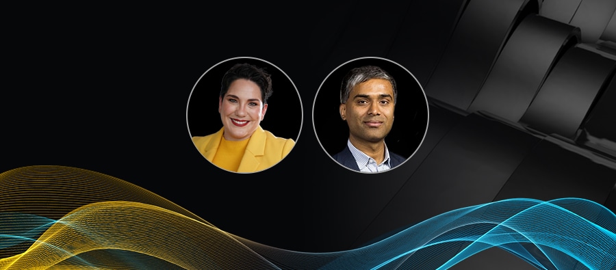 Headshots of Ujjwal Kumar and Amanda Cupido