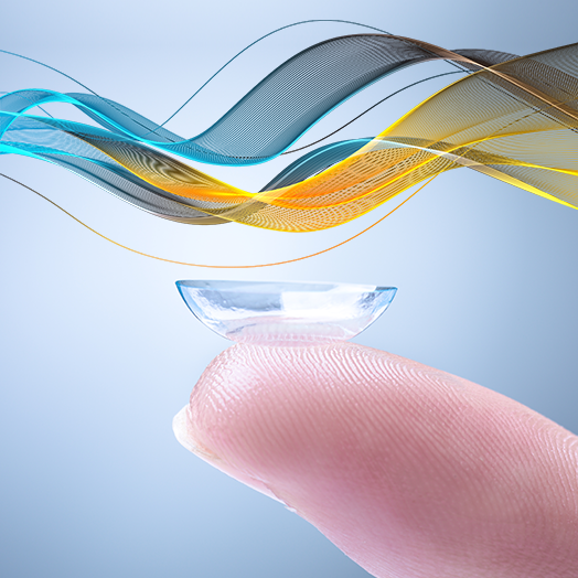 Vision and eye care factory automation, Contact lens on the tip of a finger