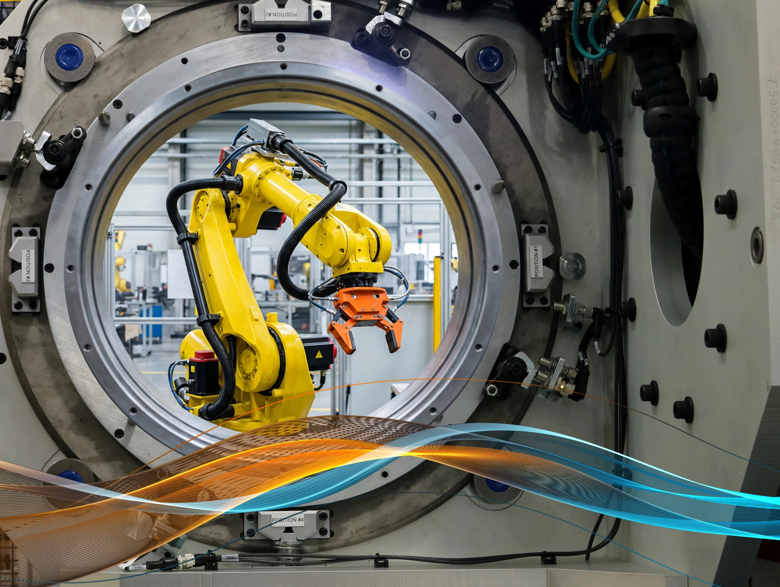 Robotic arm being viewed through equipment