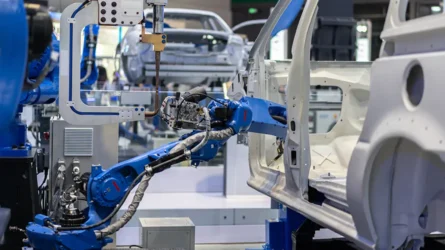 Production line, assembling vehicle