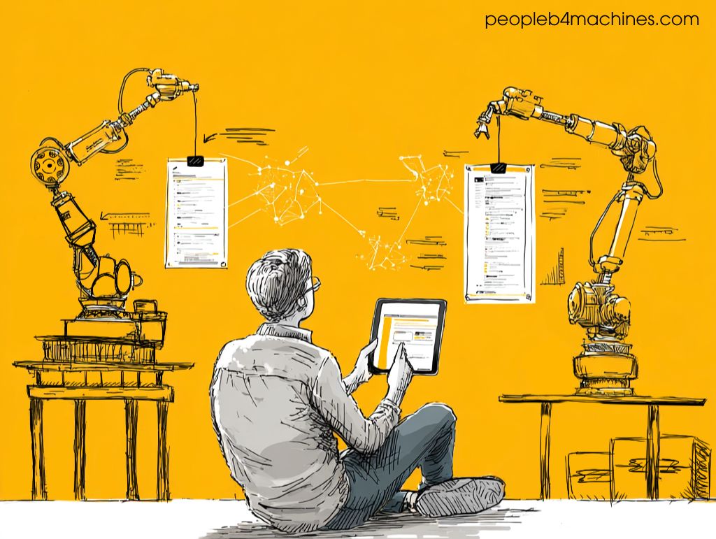 Engineer is using AI in manufacturing