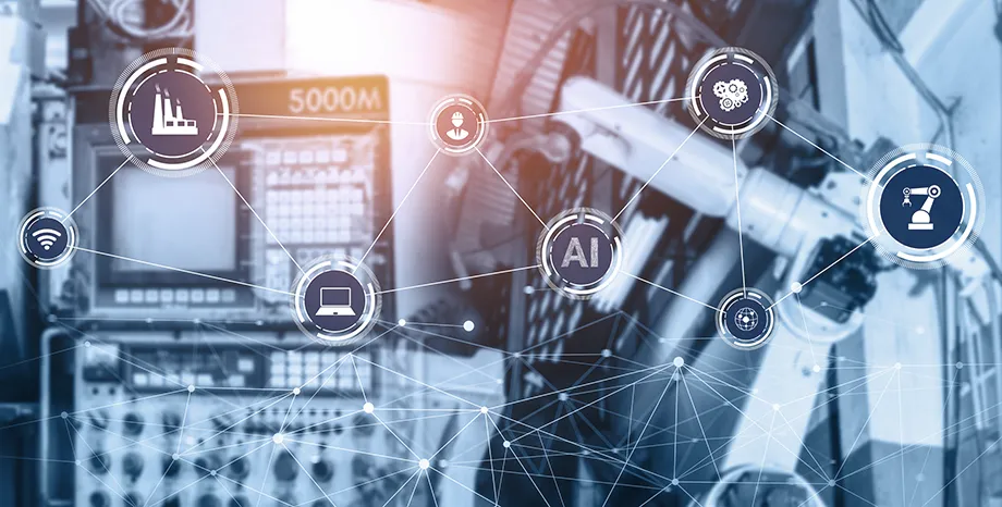 Connected smart factory concept image